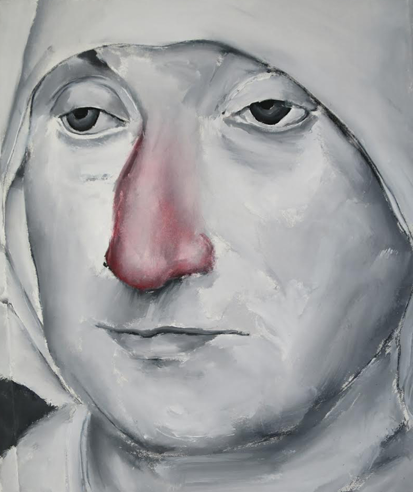 Untitled (Old woman red nose), 2015