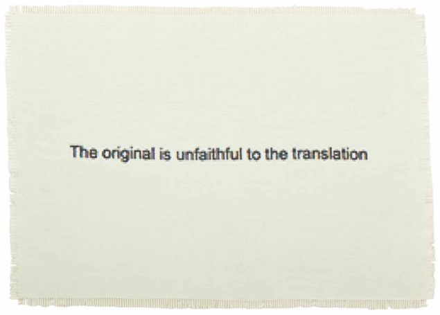   The Original is Unfaithful to the Translation  (2015) Hand-woven archival ink-jet prints 64 × 90 cm&nbsp; 