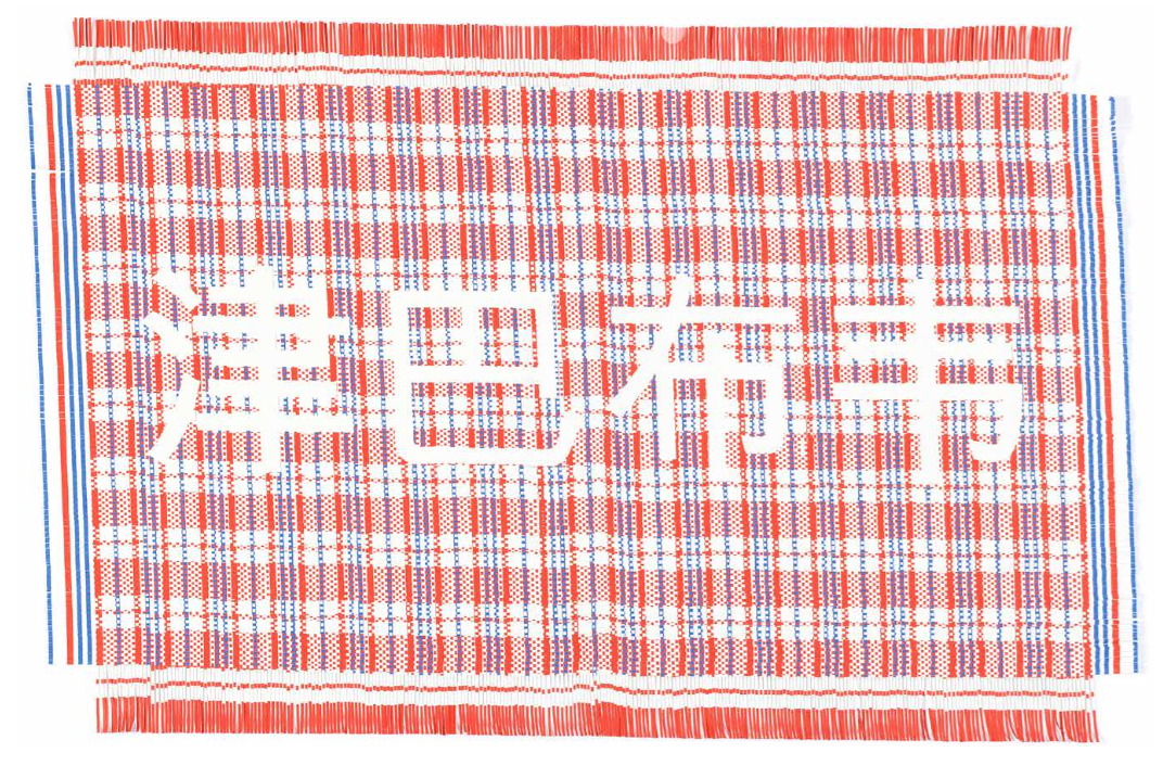  Dan Halter  Zimbabwe (red),  2016 Hand-woven archival ink-jet prints 80 x 120 cm 