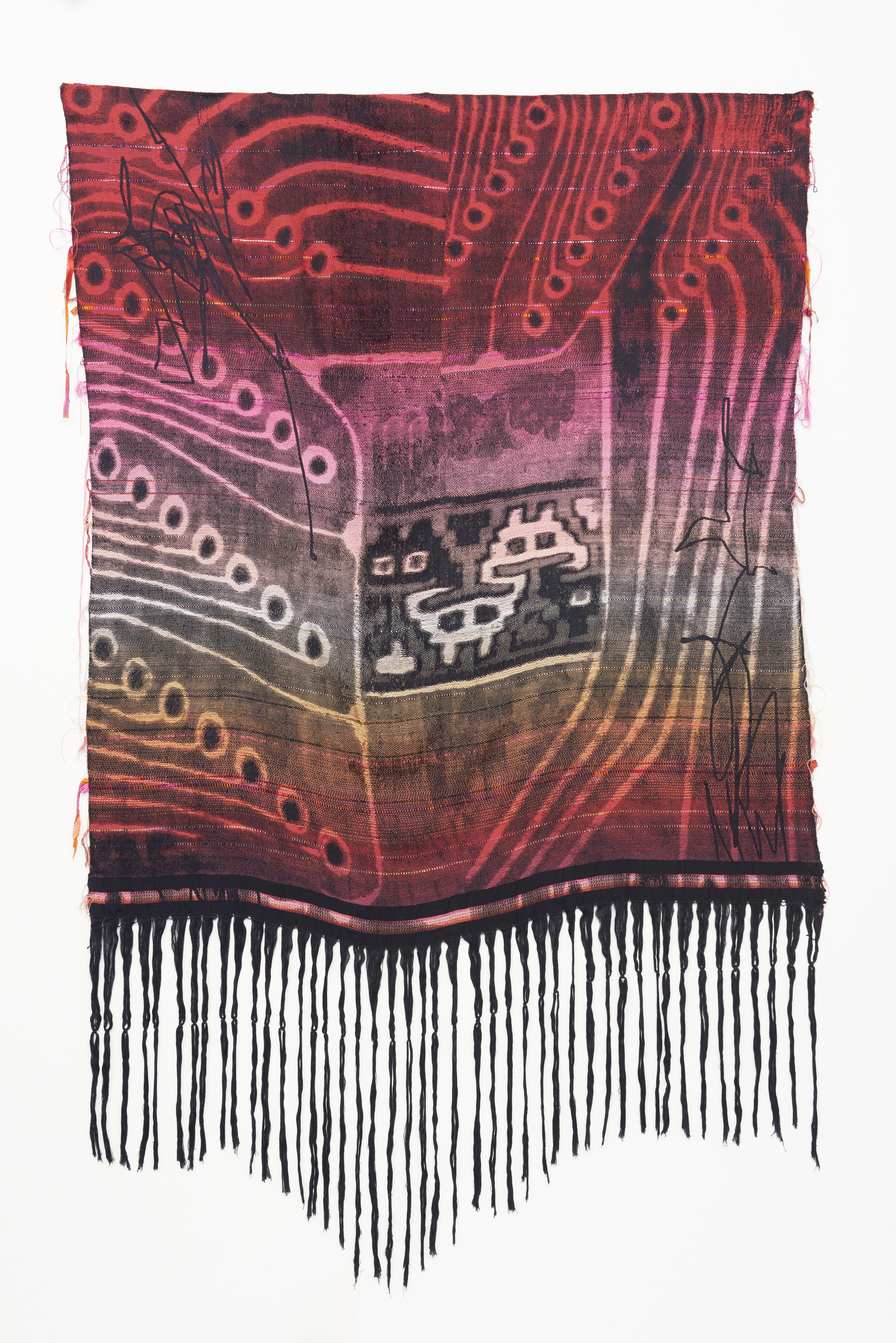  Robin Kang  Encrypted , 2017 Hand Jacquard woven cotte, tencel, and synthetic fibers 87 x 53 in 