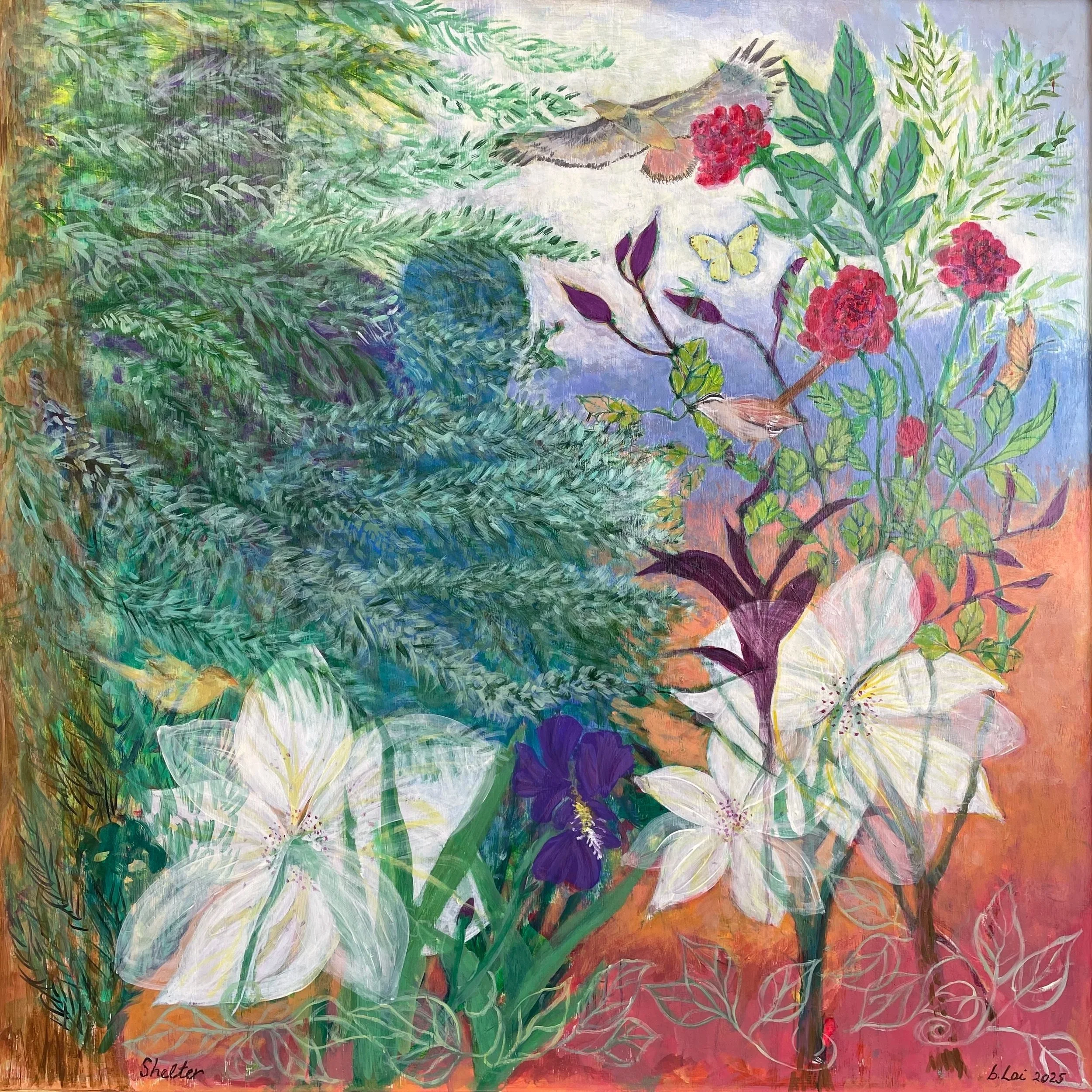 Shelter. Acrylic on Wood.