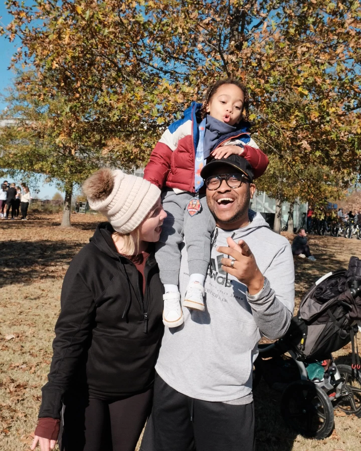 Our Trio ran the Turkey Trot relay on gratitude day and it was pure joy and celebration! I&rsquo;m so proud and inspired by my wife @jayne.ellen.clark! 🥹😘🥰
&bull;
@scrlgallery #scrl #scrlgallery #turkeytrotmemphis #thanksgiving #gratitude #love #f