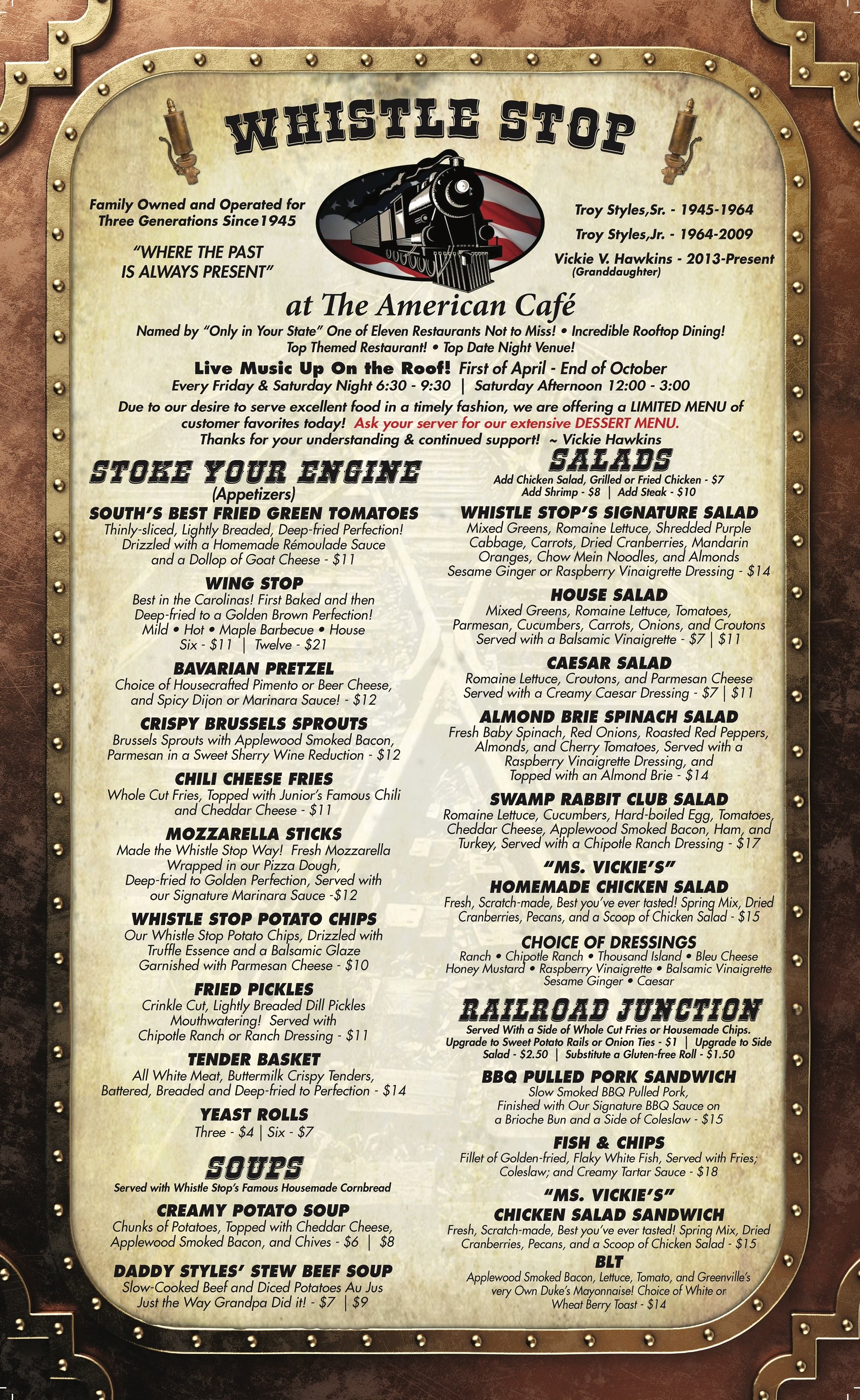 Whistle Stop at the American Cafe