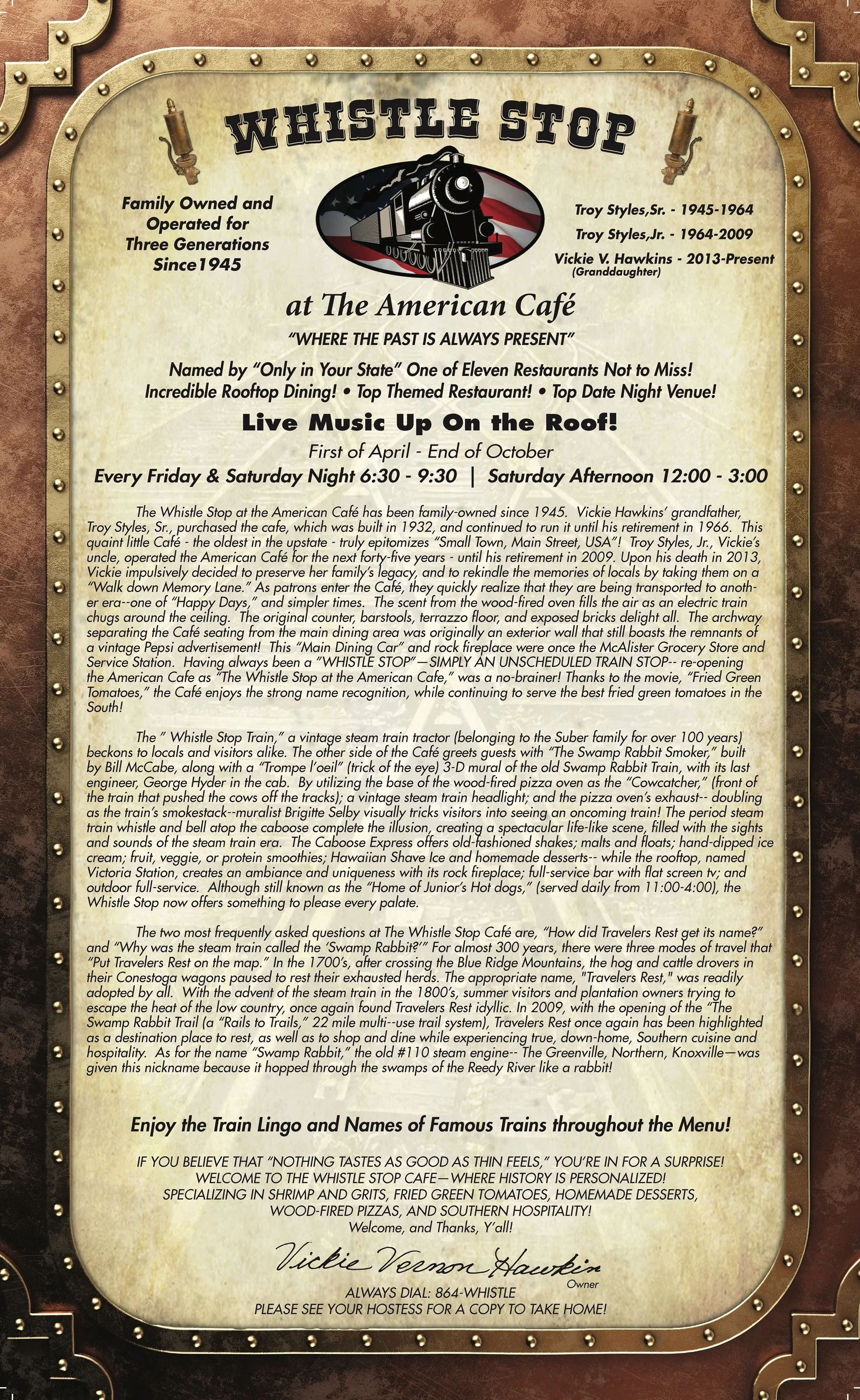 Whistle Stop at the American Cafe