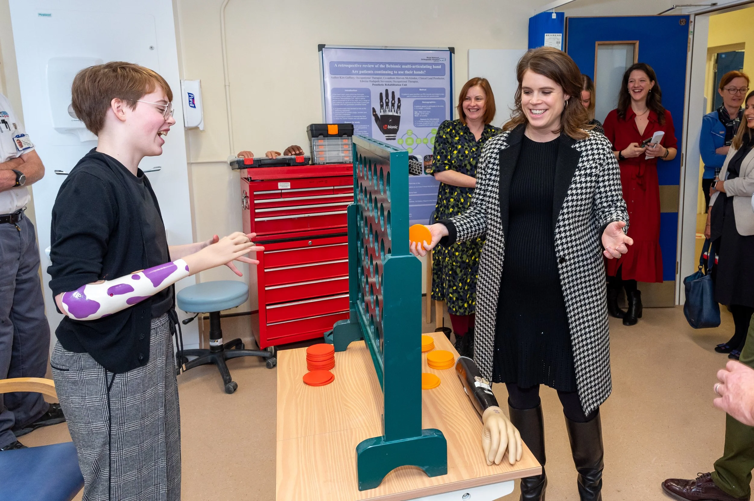 HRH Princess Eugenie visiting the Prosthetic Rehabilitation Unit at the hospital