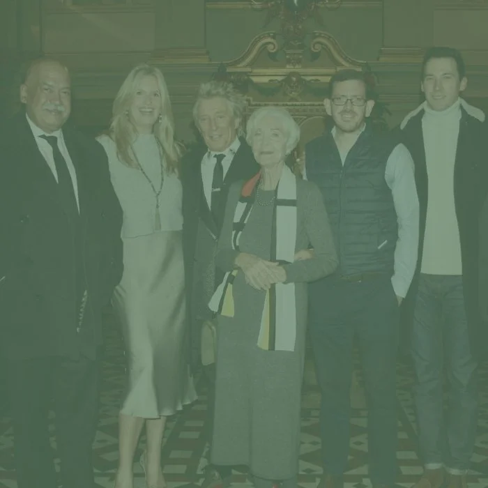 Rod Stewart, Penny Lancaster and David Caves at a carol service in London