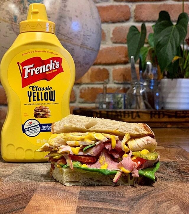 This ham &amp; cheese sourdough sandwich was brought to life thanks to @FrenchsUK 🤤👌 A generous drizzle of French&rsquo;s Mustard is all you need to pack some serious flavour 👊  Give it a go and upgrade your lunchtime sandwich by adding French&rsq