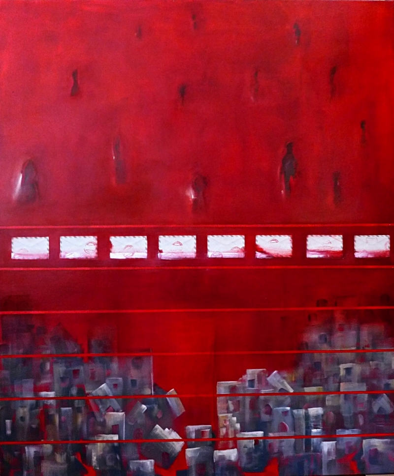 Outbox /Oil on linen and paper 120 x 100 cm 2016
