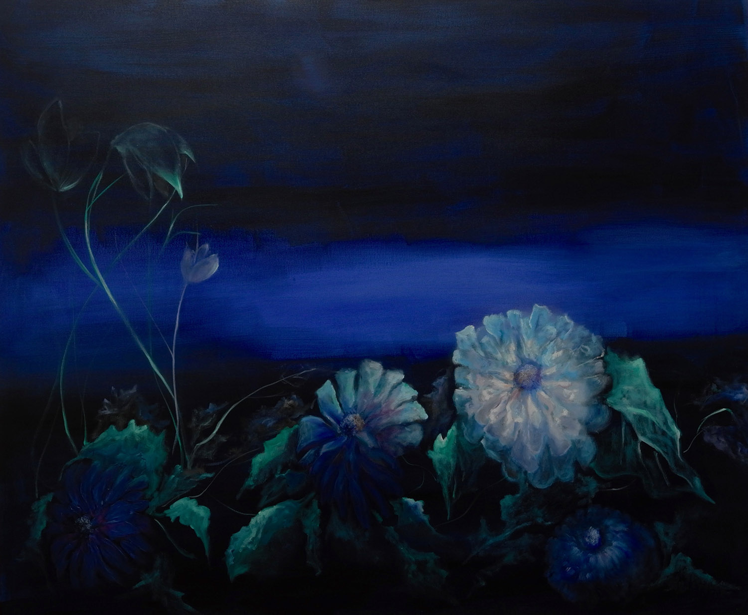  Symphony in Blue/ Oil on canvas 120x100 cm/2019 