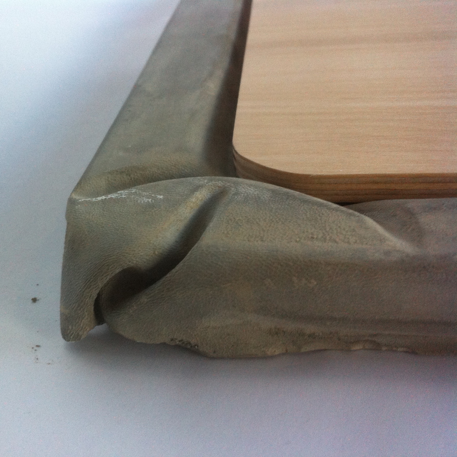 Concrete and Wood Sofa Table