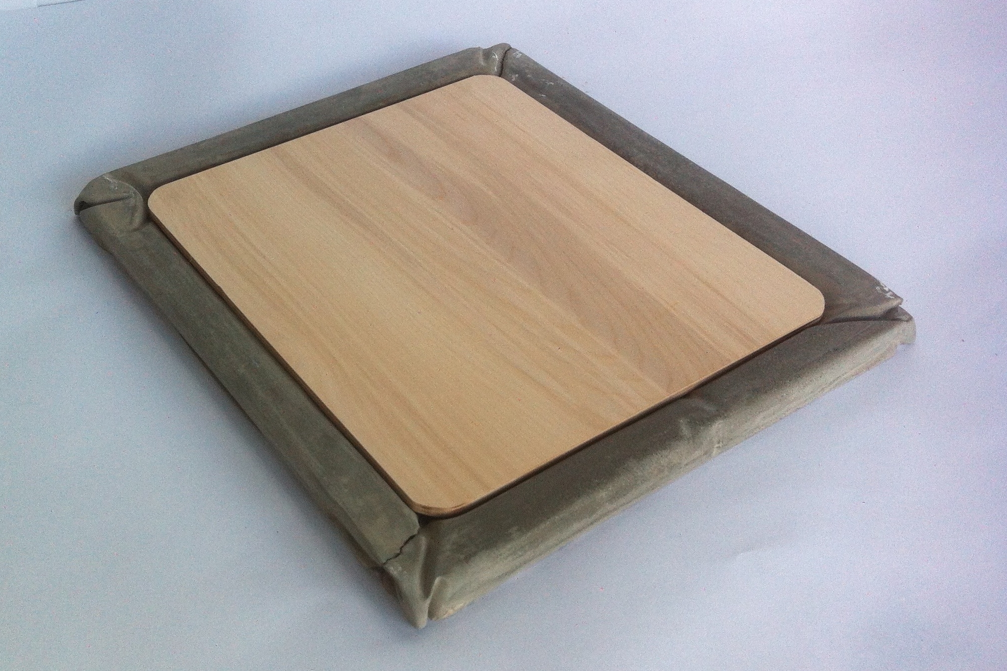 design ideation with wood top in the frame