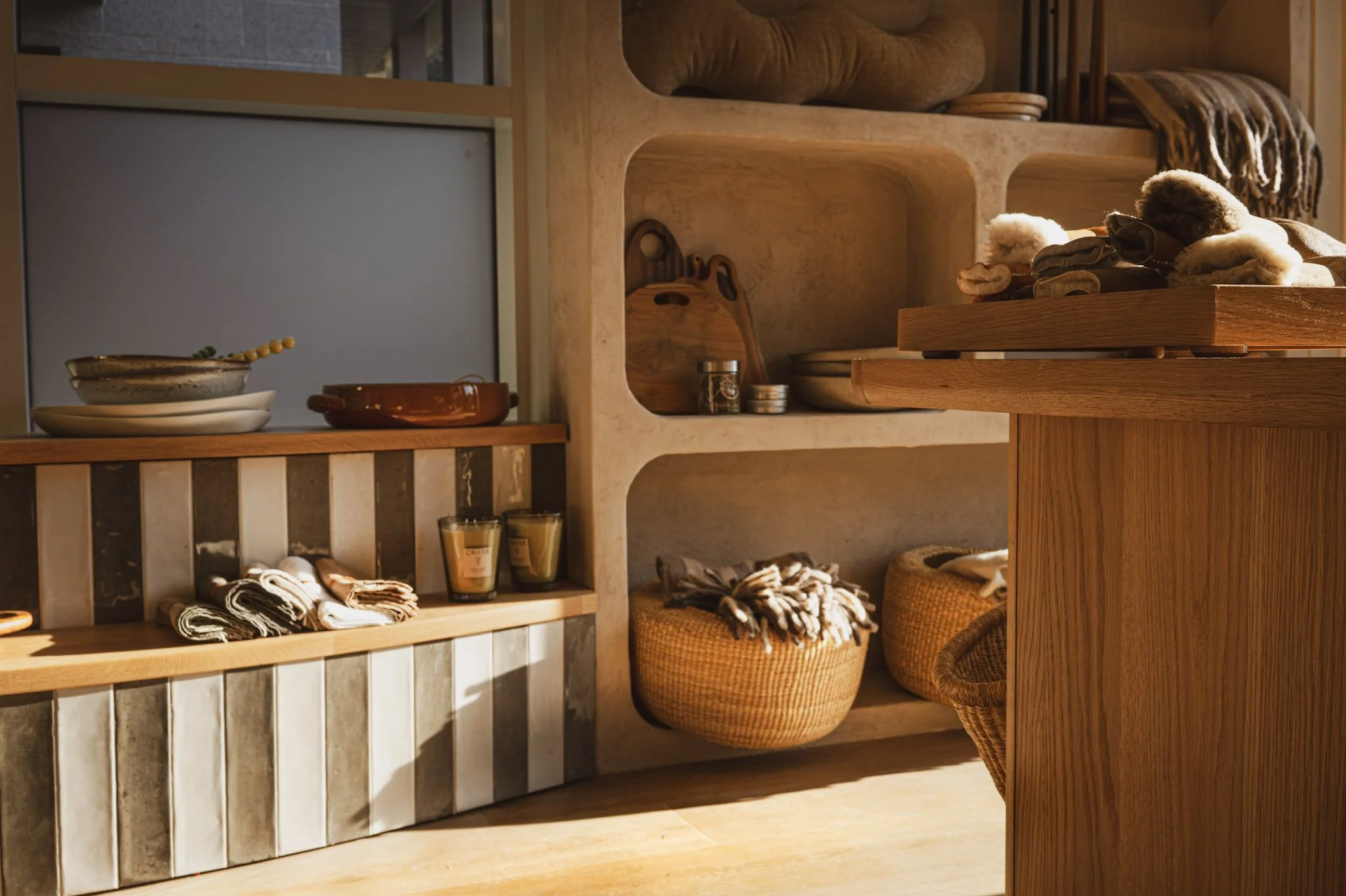  - Construction and install of stepped curved risers. 