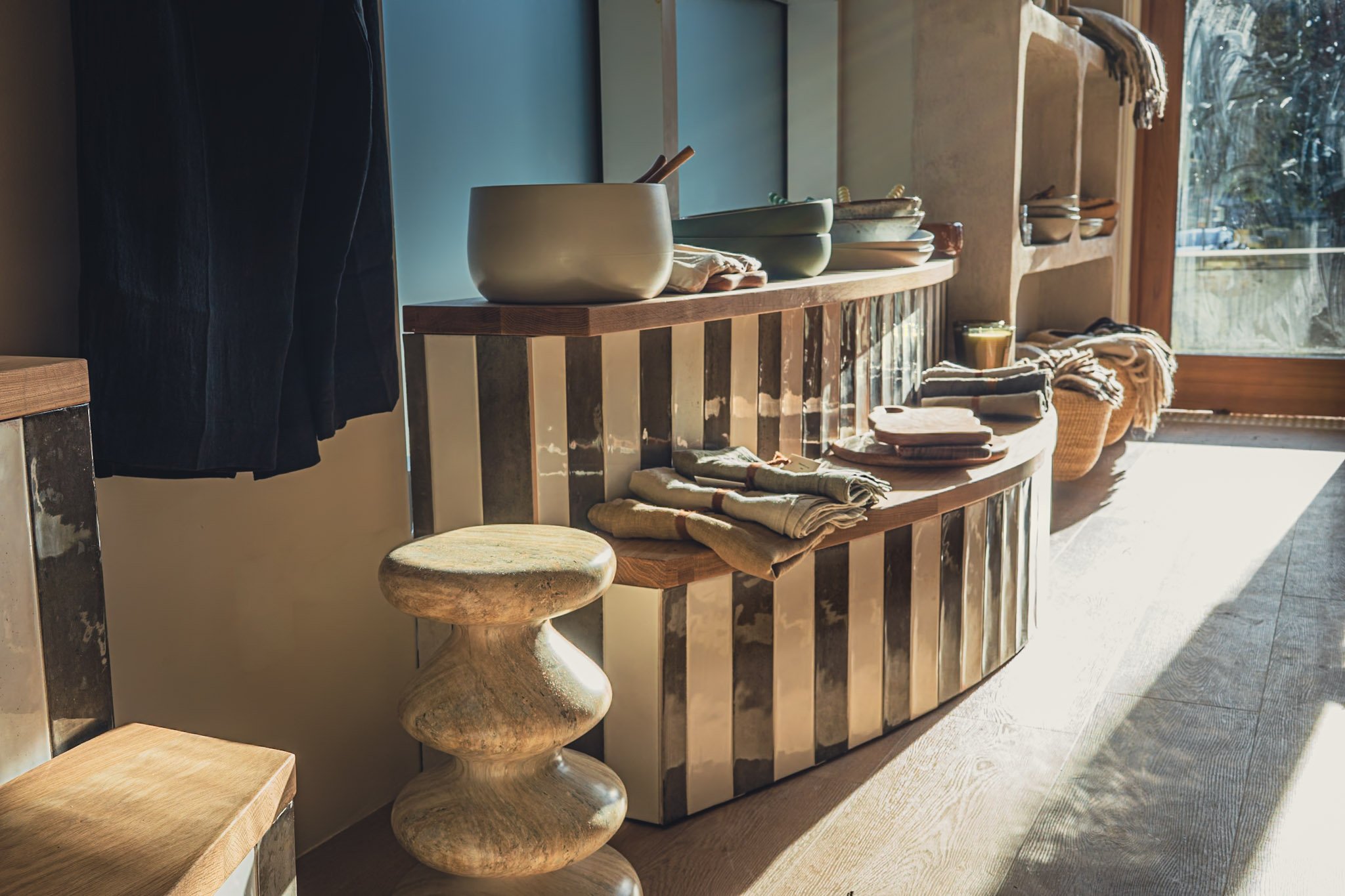  - Construction and install of stepped curved risers. 