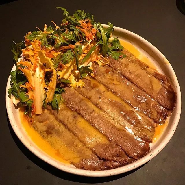 This brisket &amp; the New Fashion&nbsp;cocktail. That&rsquo;s it, that&rsquo;s the post 🤤🥢🥃👄✨ &bull; (pickled brisket &amp; mustard + coconut-washed Japanese whisky with sencha green tea &amp; bitters) ⠀⠀⠀⠀⠀⠀⠀⠀⠀⠀⠀⠀⠀⠀⠀⠀⠀⠀⠀⠀⠀⠀⠀⠀⠀⠀⠀⠀⠀⠀⠀⠀⠀⠀⠀⠀⠀⠀⠀⠀⠀⠀⠀