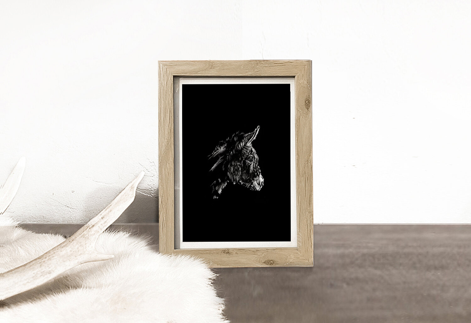 FRAMED PRINT: DONKEY