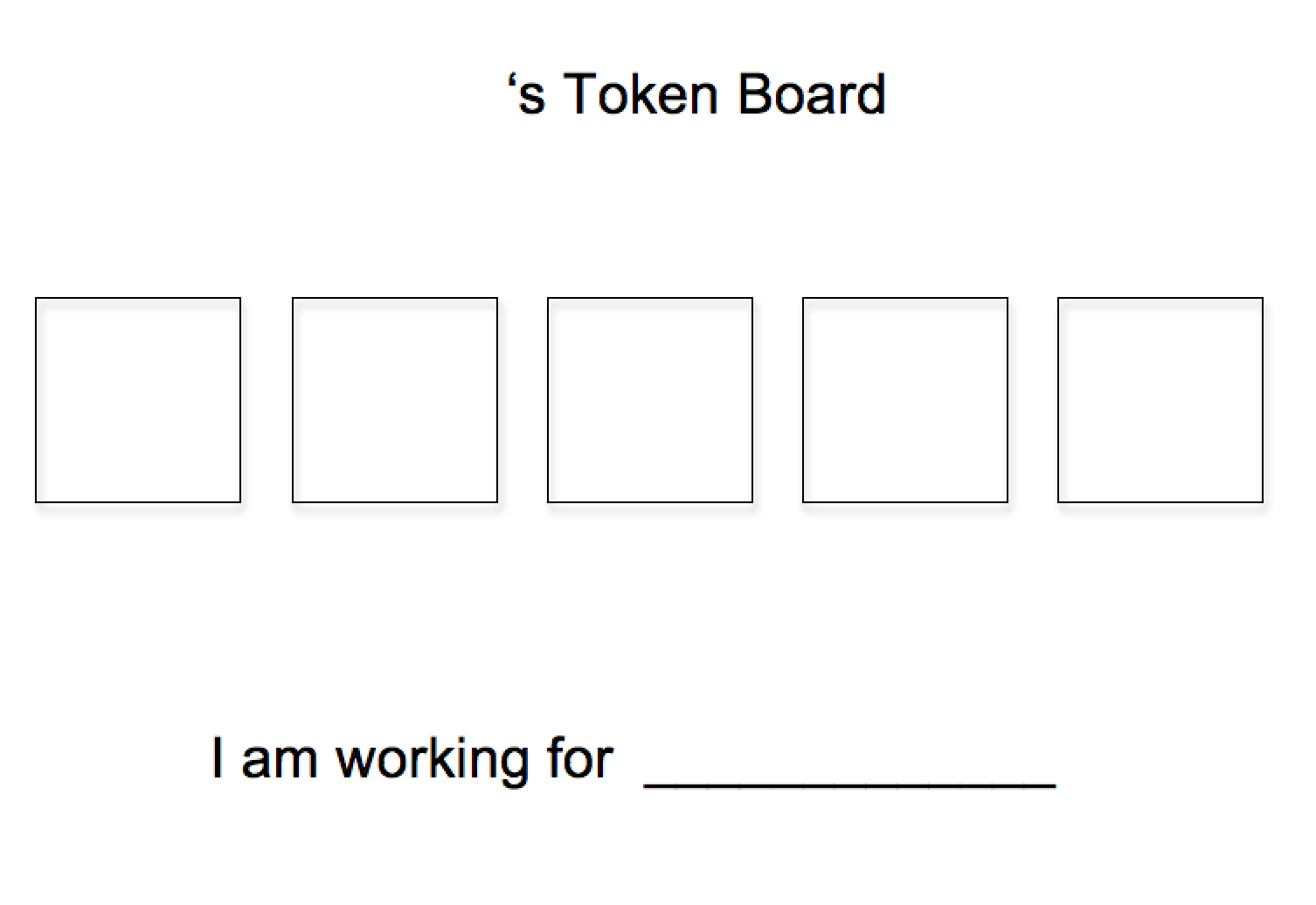 Printable 5 Token Board Template