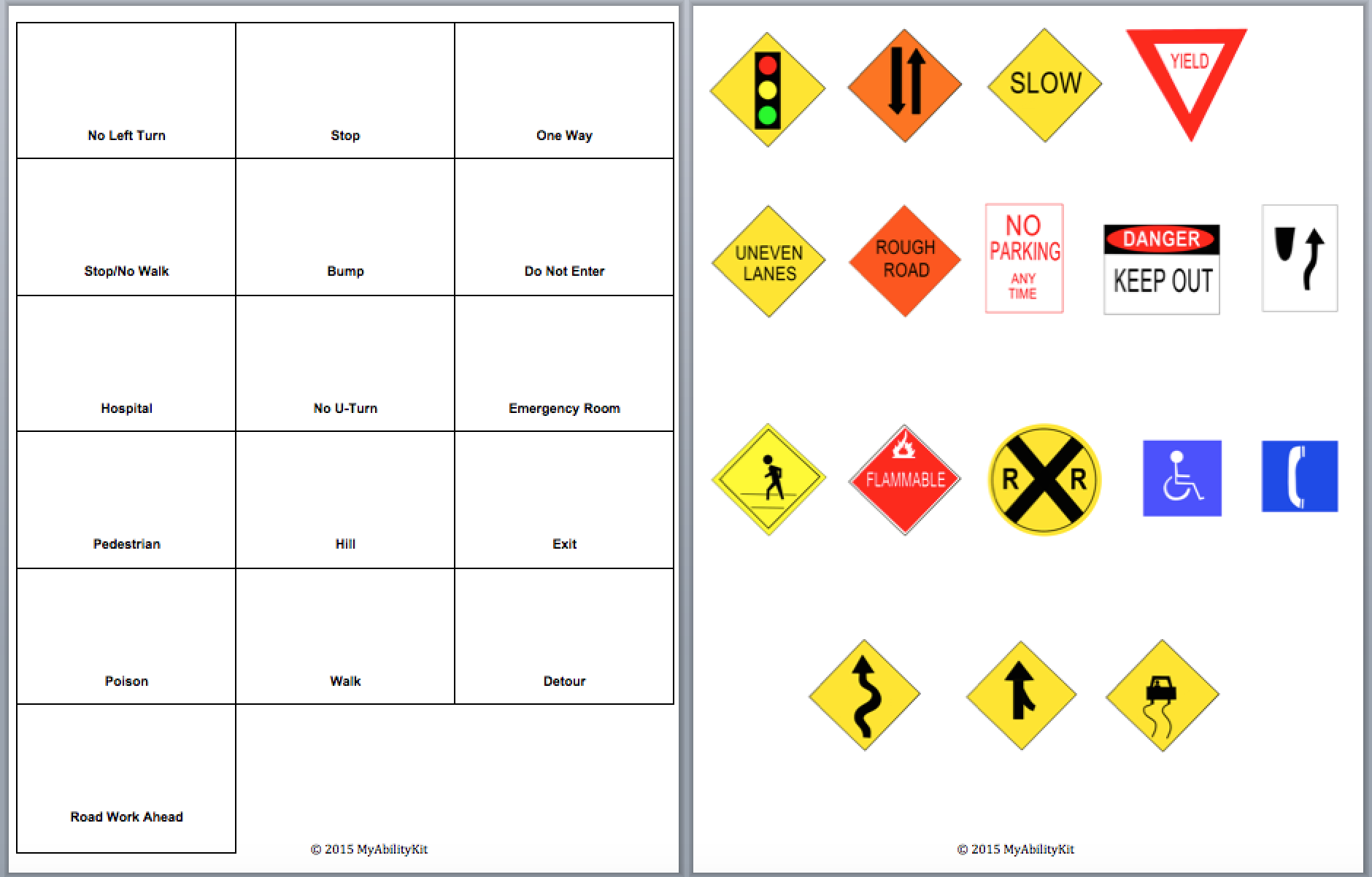 Safety Signs — MyAbilityKit Autism Resources