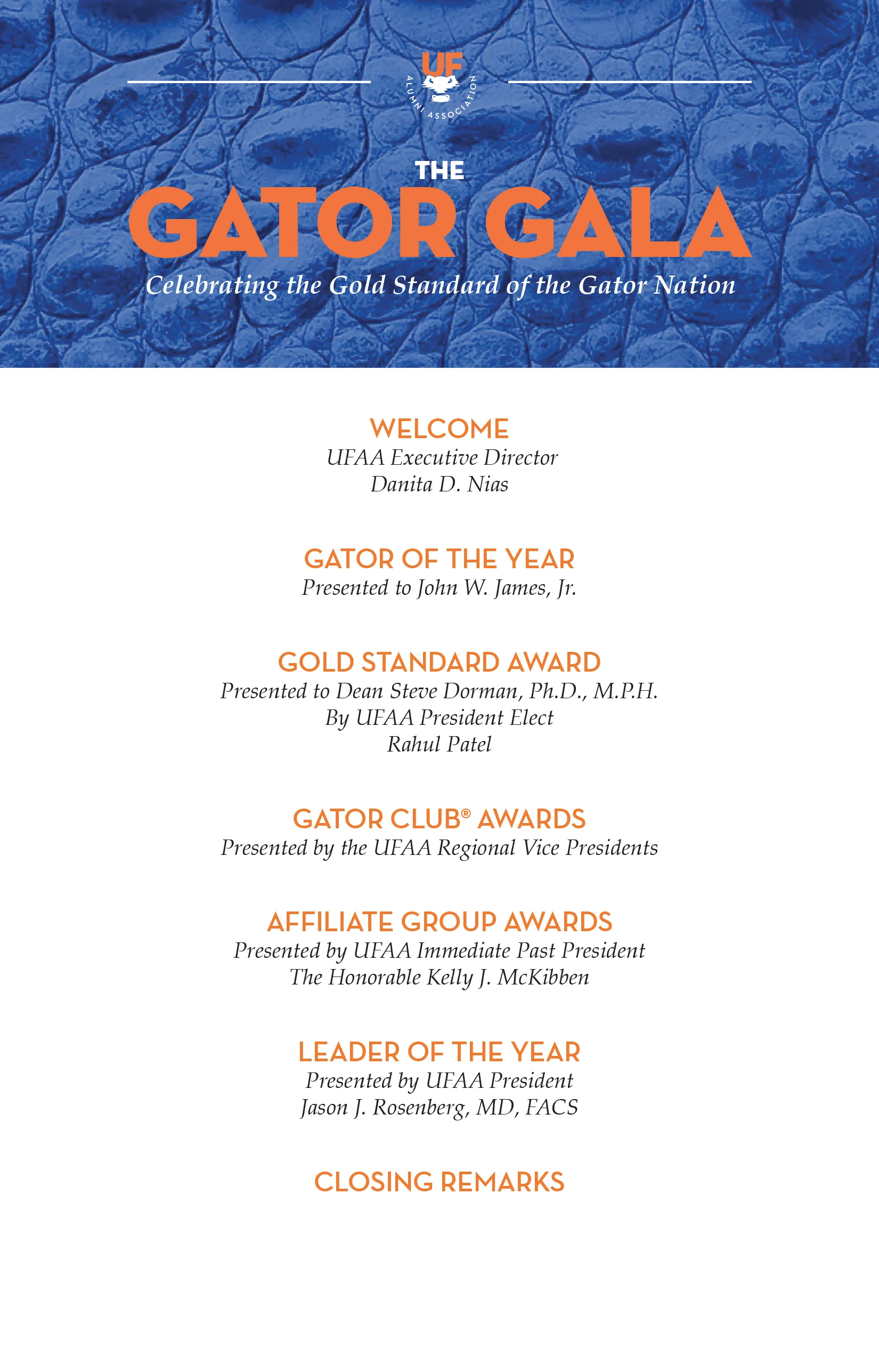 Gator Gala program