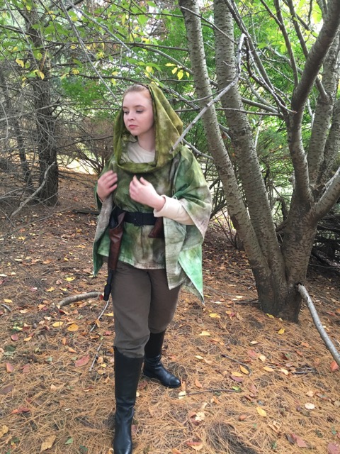 Brianna McGraw of B. RUTH CREATIVE as Princess Leia on Endor for Halloween