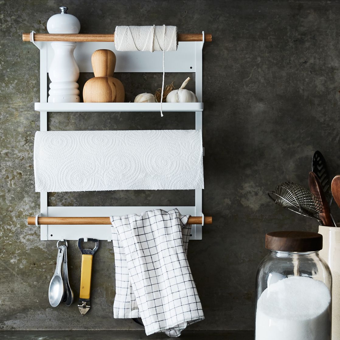 Steel & Wood Magnetic Refrigerator Rack (via Food52 )
