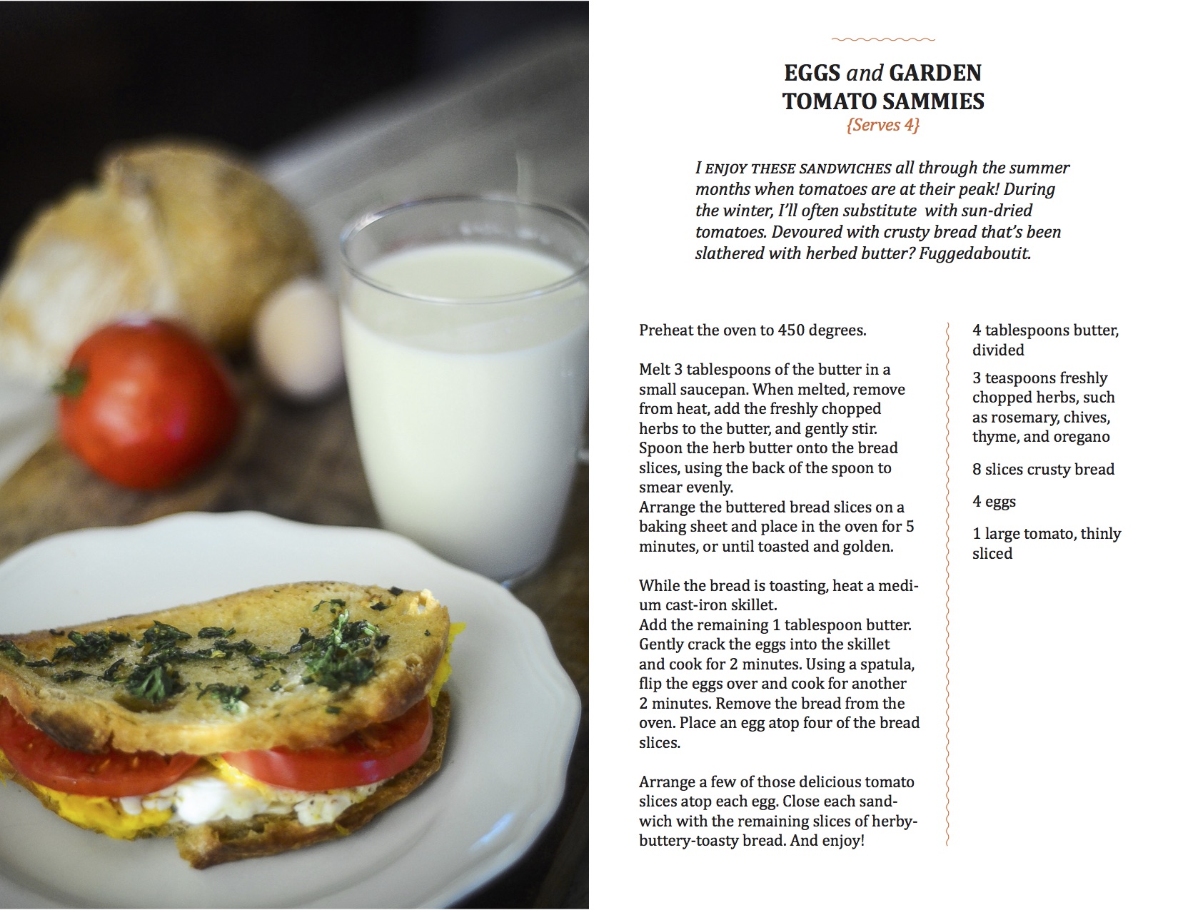Interior recipe card (front). 