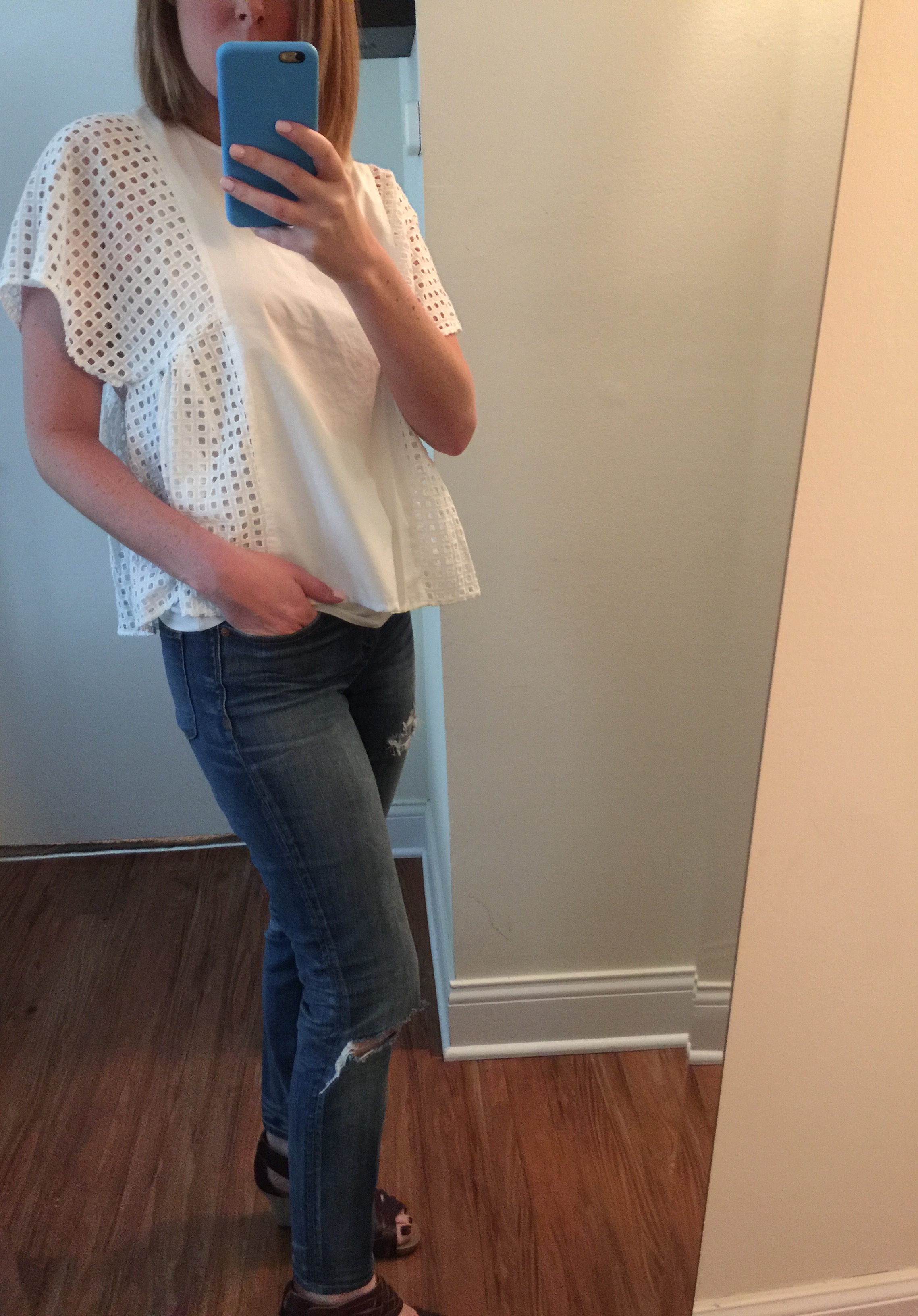 Shirt: Madewell and Jeans: Madewell, High Riser Skinny Shoes: Clarks 