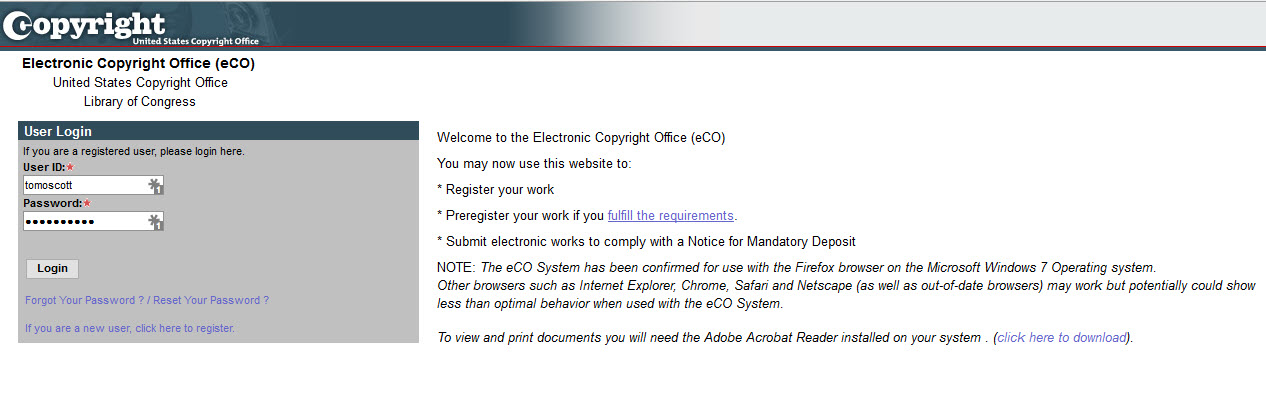 This assumes you have already created an account with the ECO. If you haven't, now is the time to do it.