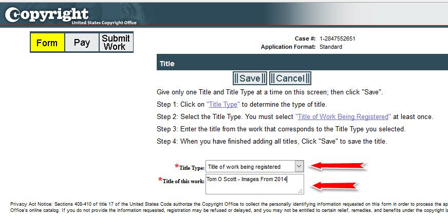 In the first box, select this from the drop-down list. In the second, enter an appropriate title for the works as a whole.