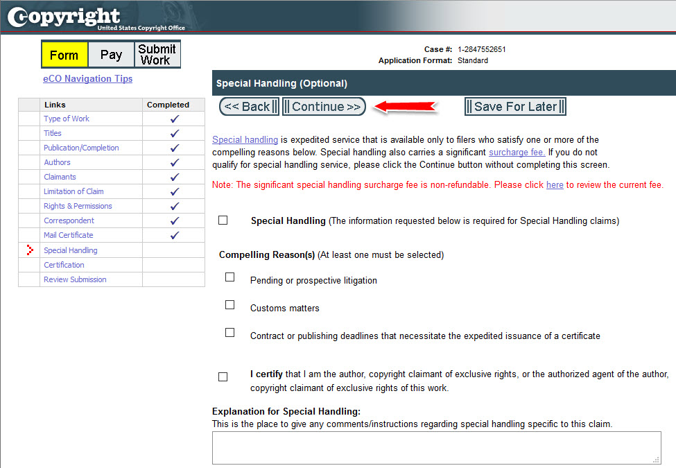 Unless you want to pay extra fees, just click on the "Continue" button here.