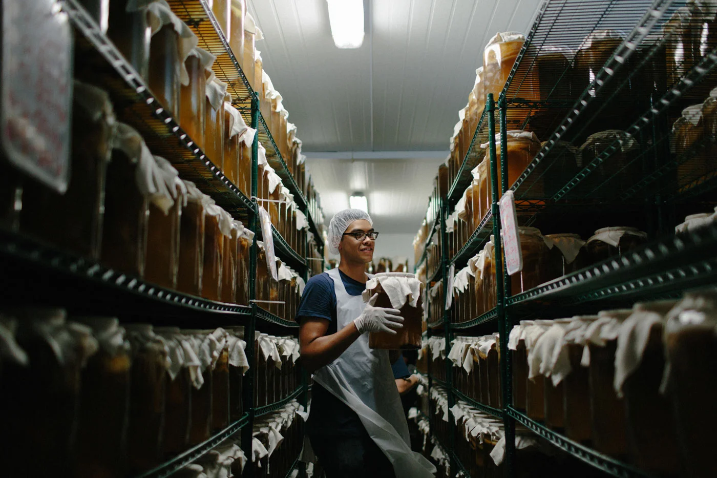 A look into how craft kombucha is made - every jar is a single batch - very similar to how you would make it at home!