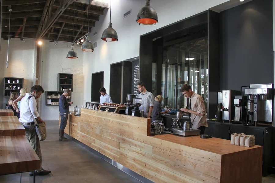 Stumptown in Downtown LA, where the coffee and the atmosphere are both gorgeous.