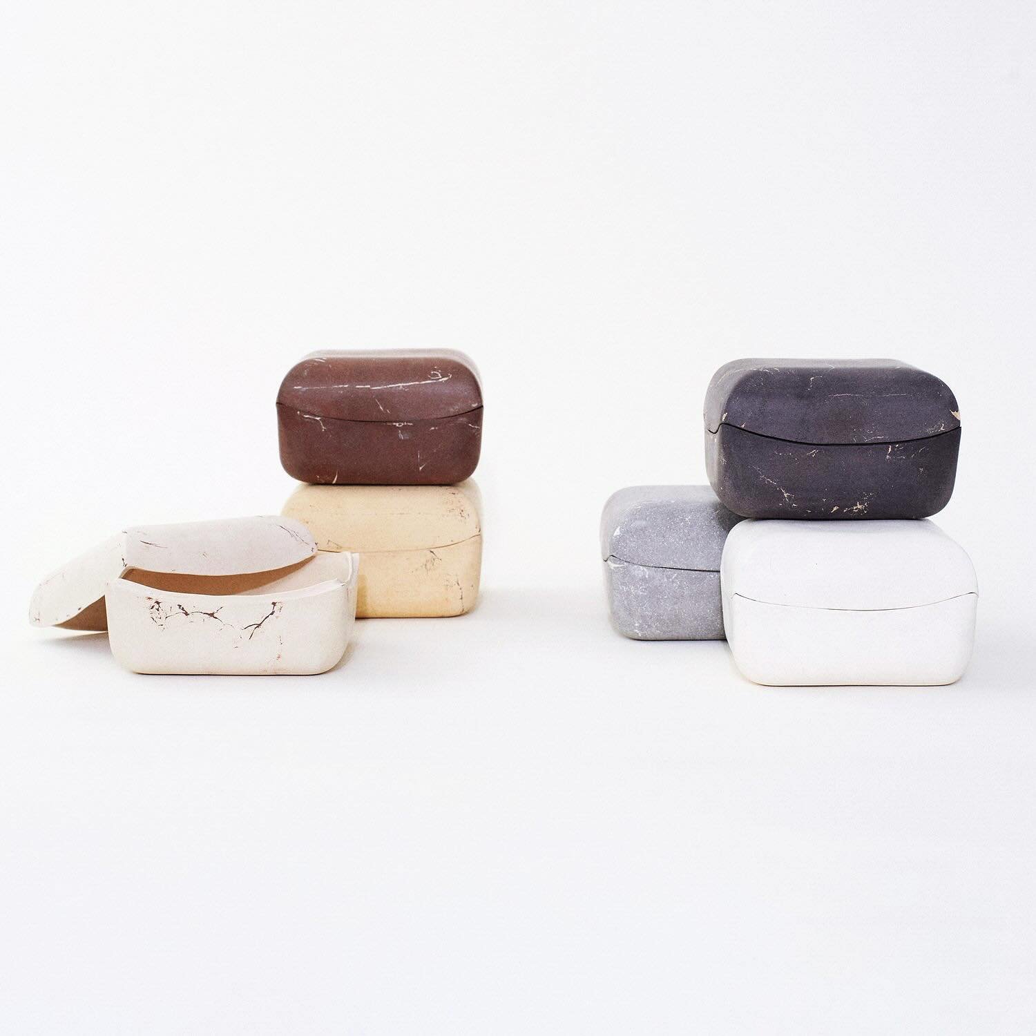 NEW &lsquo;Ceramic Marble Boxes&rsquo; by Erica Tung, handmade &amp; sanded for multiple hours to resemble the look and texture of marble 
Shop now - 12thirteen-store.com
.
.
.
#1213 #12thirteenstore #12thirteen #artisan #artisanmade #homeware #homew
