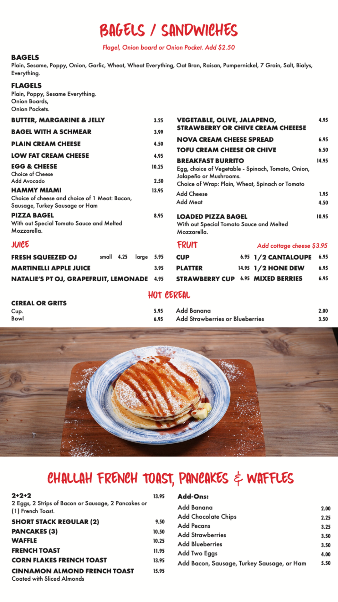 Bagel Cove Menus