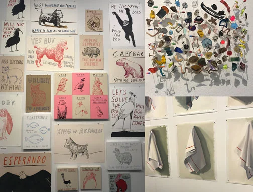 Whimsical drawings and I loved the beauty of the shadows from the piece on the right. 