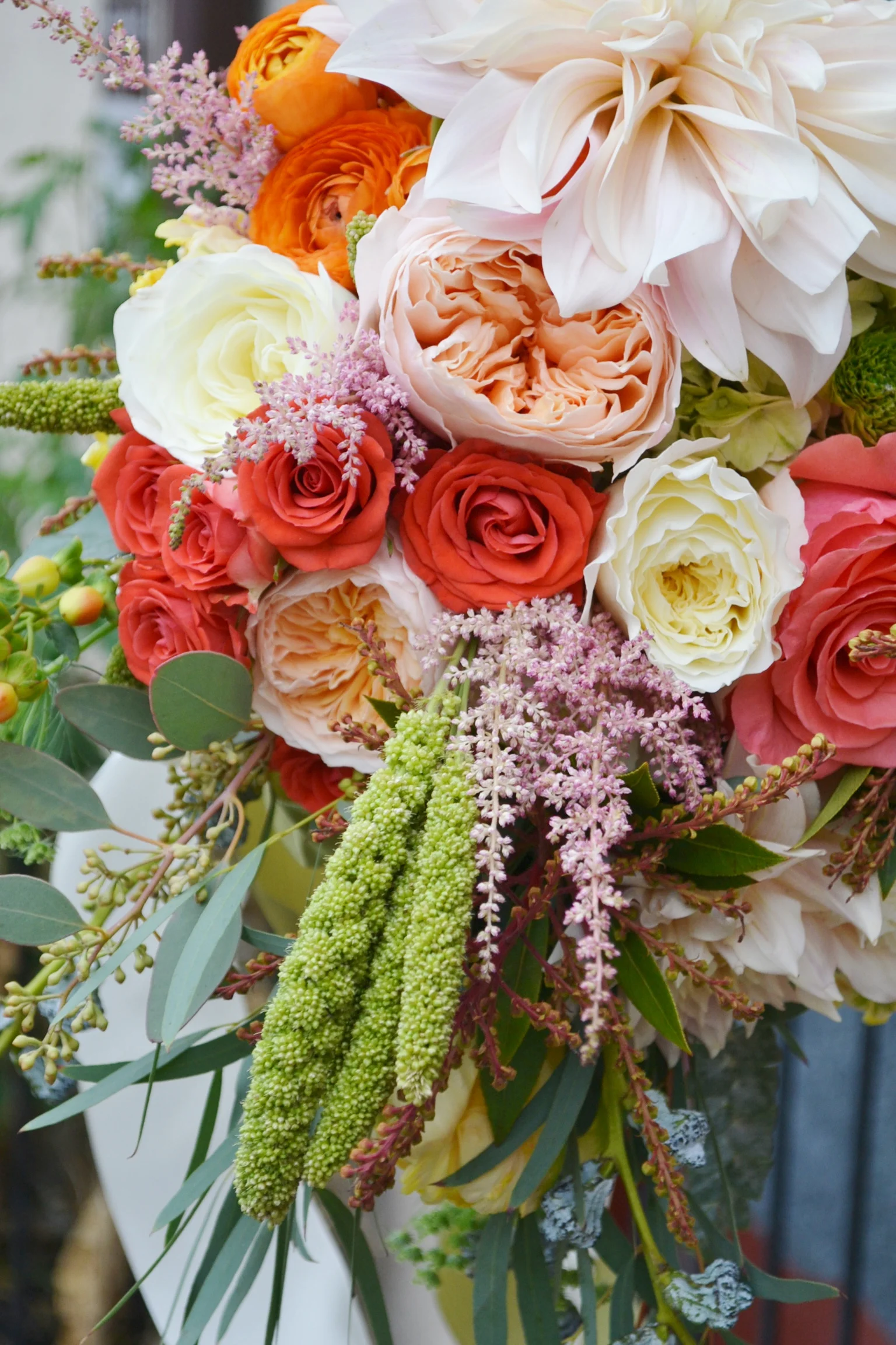 Coral bridal bouquet