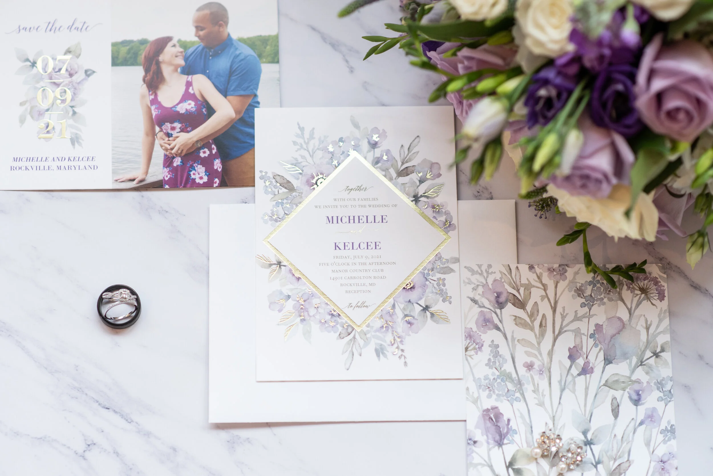 Romantic lavender wedding at Manor Country Club
