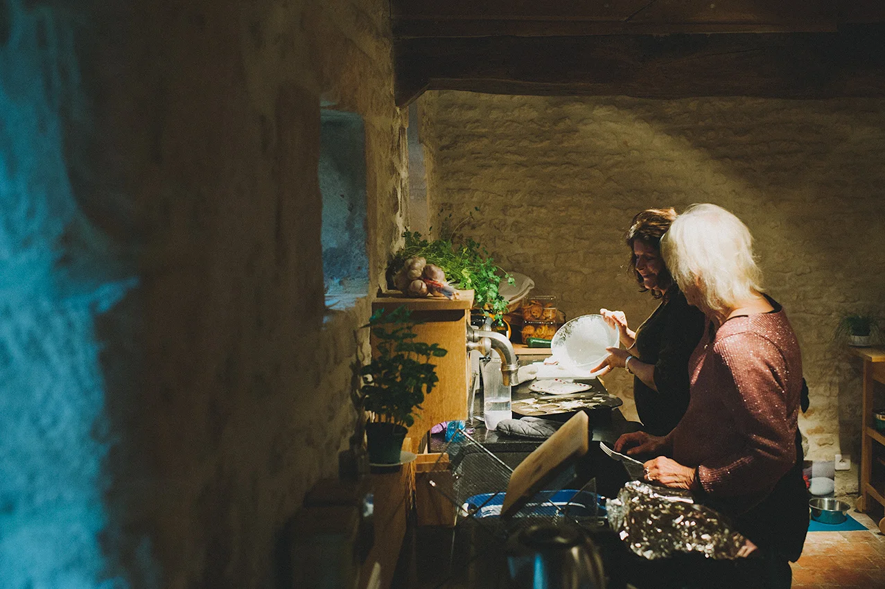 Karen and her mom making a delicious meal