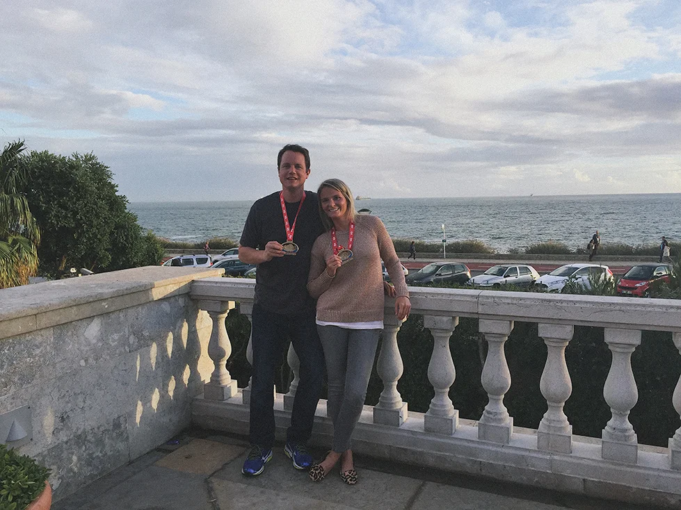 At the hotel in Cascais after showers and the best massages!!