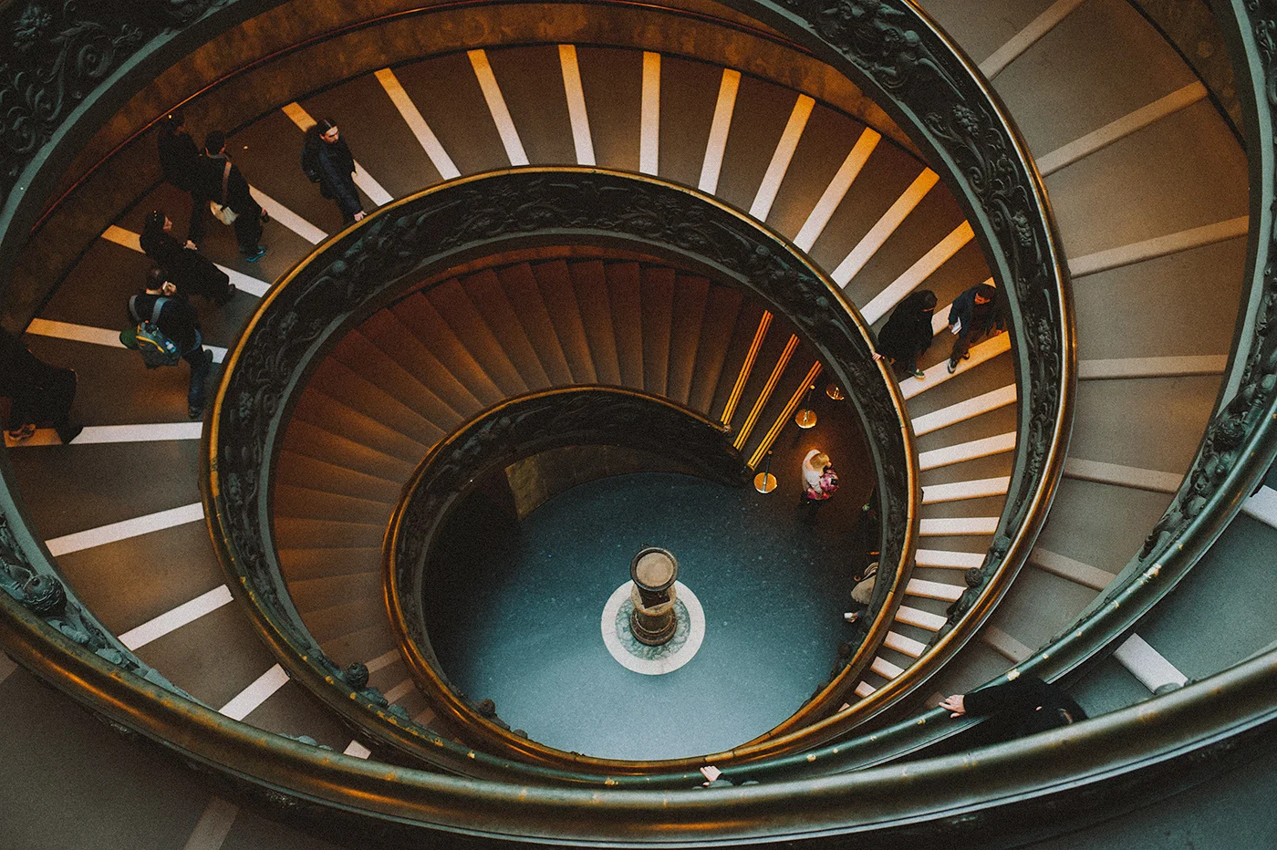 The modern Bramante staircase at the Vatican museum