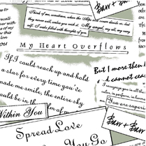 Our signature love letter lining is so romantic.