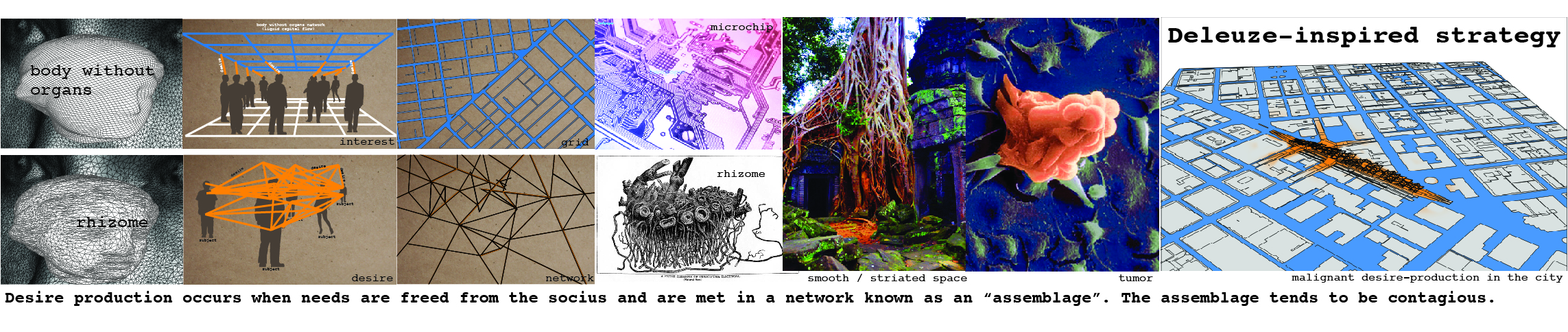 This (in hindsight mis)reading of Deleuze informed the project. The basic concept was that by generating a space that was both integrated and disintegrated within the logic of the city, the users might themselves become aware of their contingent uses of the city, and consider the city itself as having a plurality of functions, not all of which were to automatically accumulate to economic production and consumption. The station would function as a hinge between the utilitarian requirements of transit (as an elemental economic task to be performed), and a variety of undefined modes of urban existence that would ideally proliferate throughout the city, multiplying these hinges (or switches). As such, it was designed as a contagion--a virulent form of urbanism that exposes the inherent contingency of urban space by appearing and behaving differently from other transit centers, while simultaneously servicing the city dutifully.