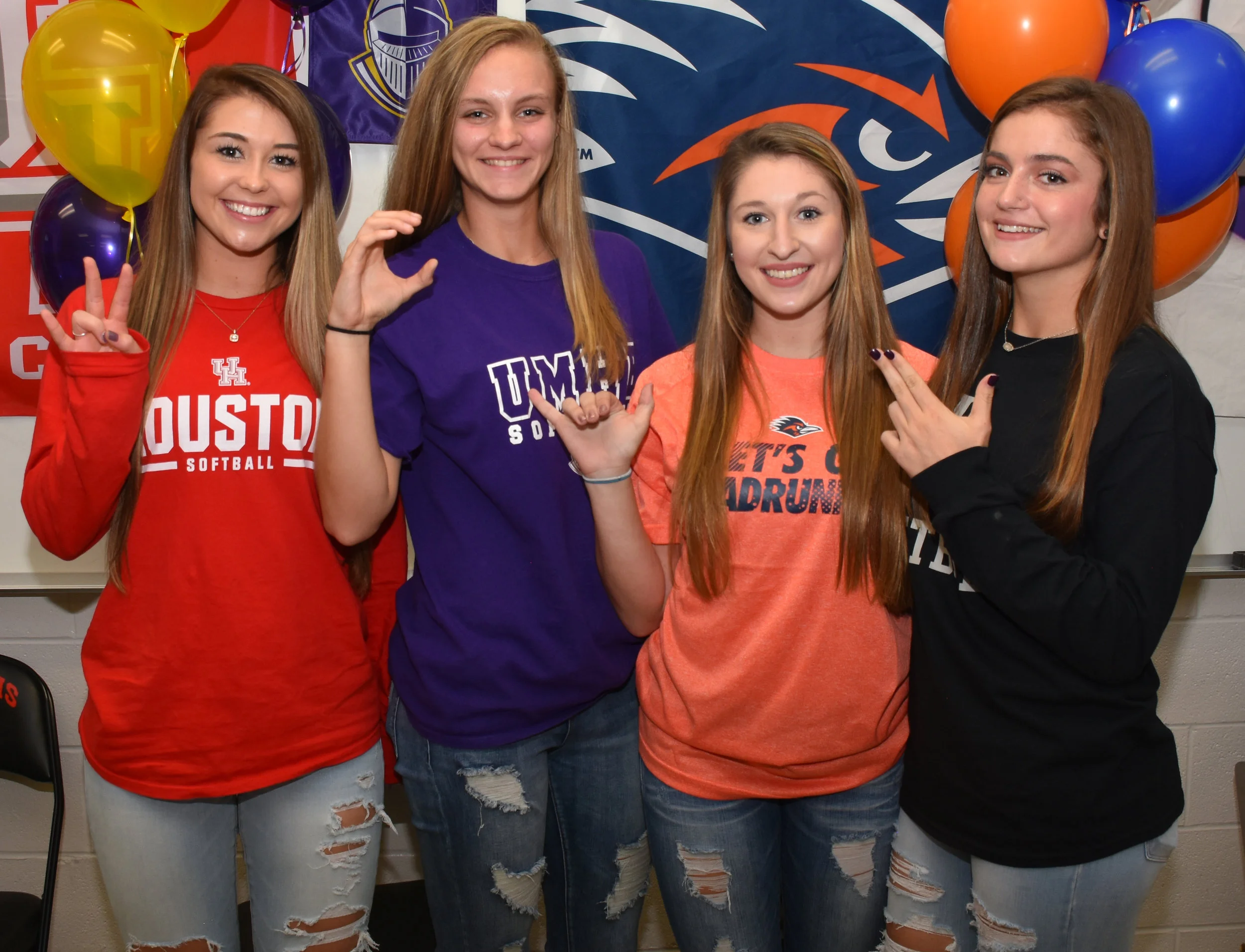 LTHS Softball Student-Athletes (left to right)