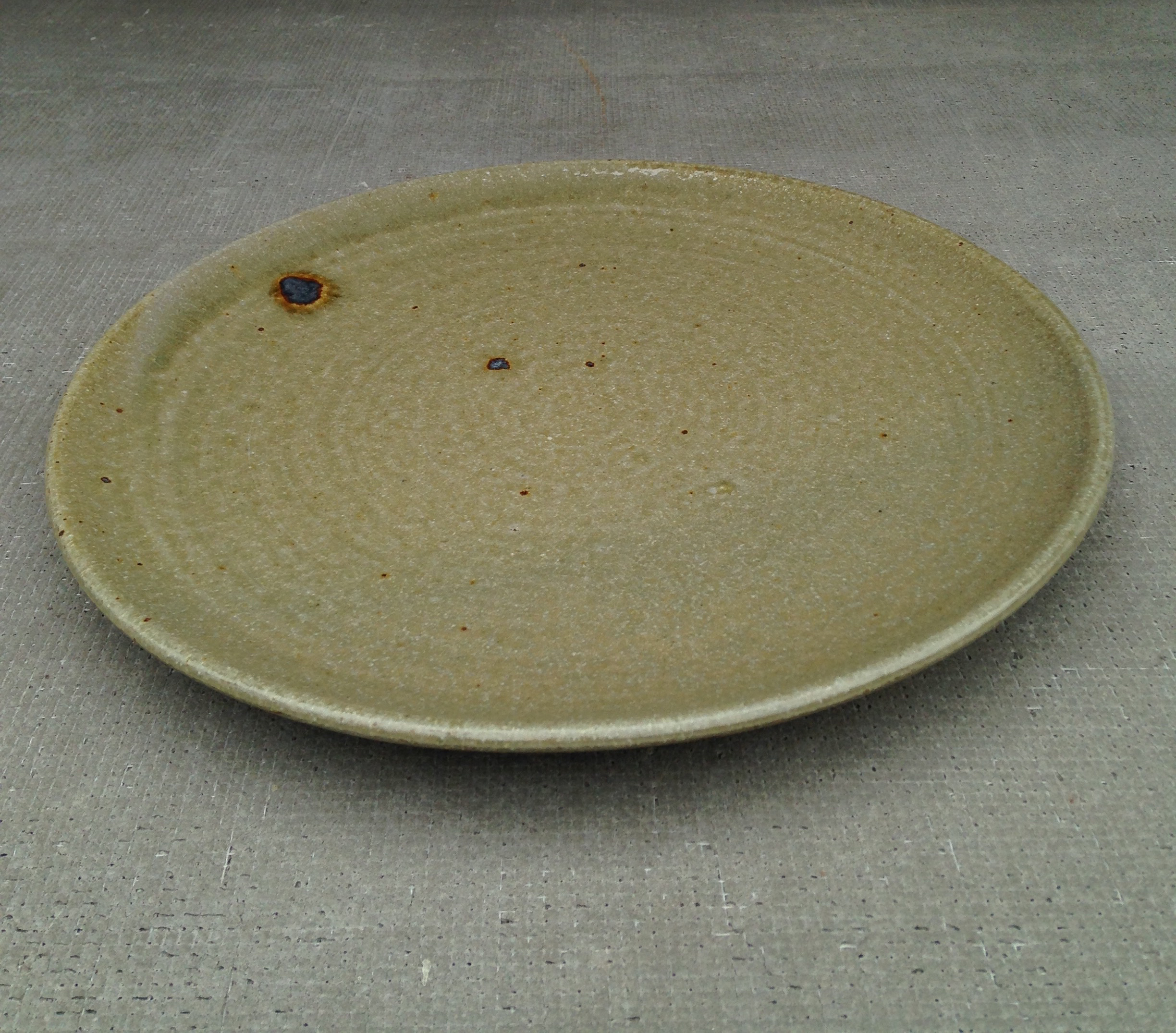 Classic Plate, ash glaze with beauty mark