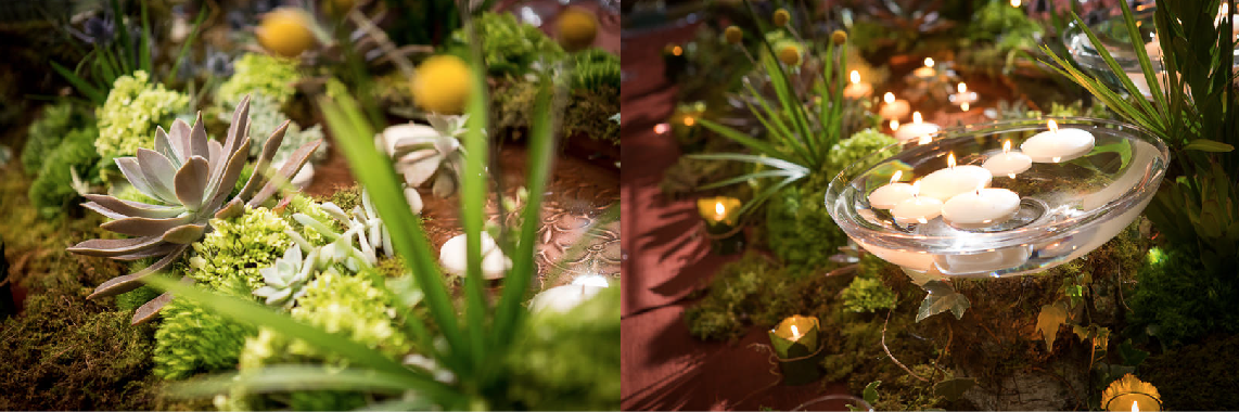 Photo Credit: Scott Watt Photography Personally, I love candles and greenery. They set the mood for perfection.