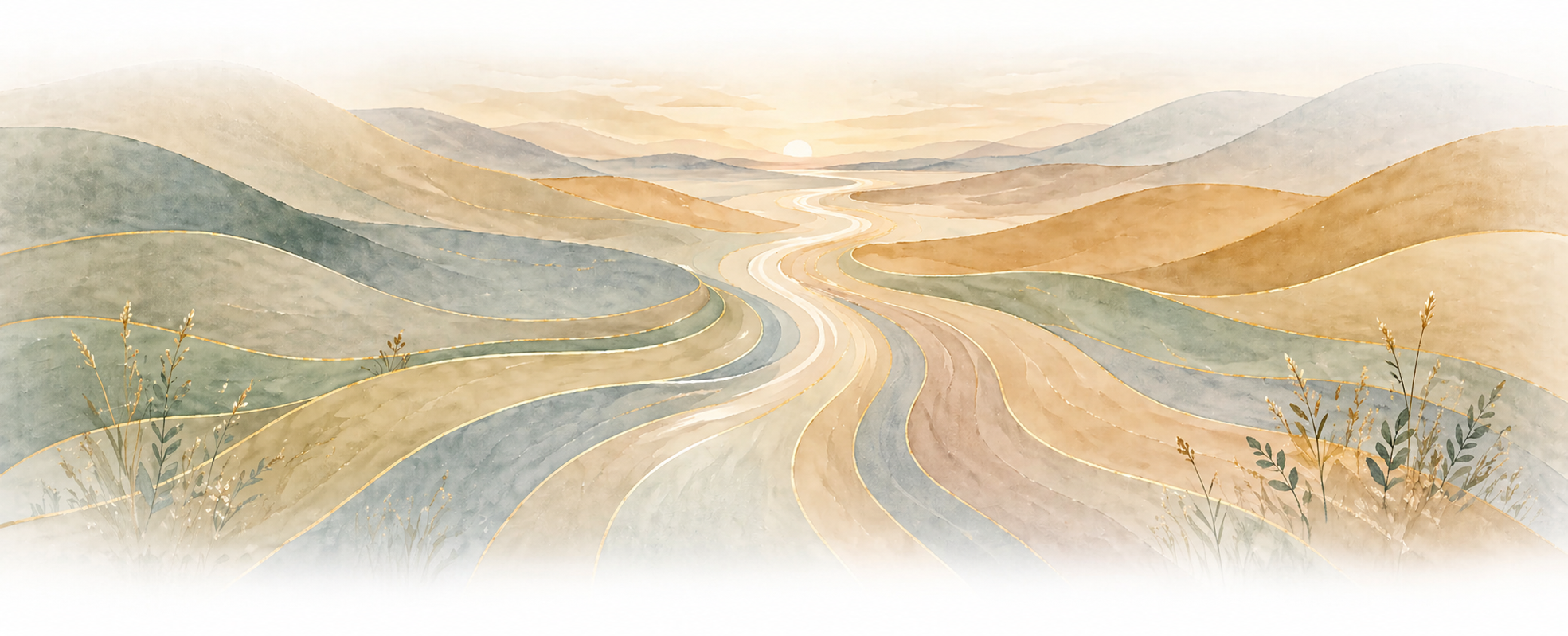 Soft landscape image suggesting cohesive comverh=ging of the modalities Paolo Imbalzano integrates in his work