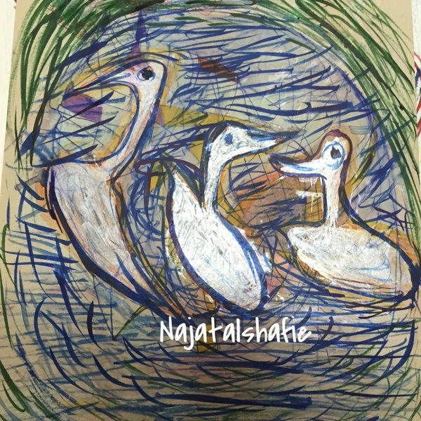 Swans in a lake in Spring