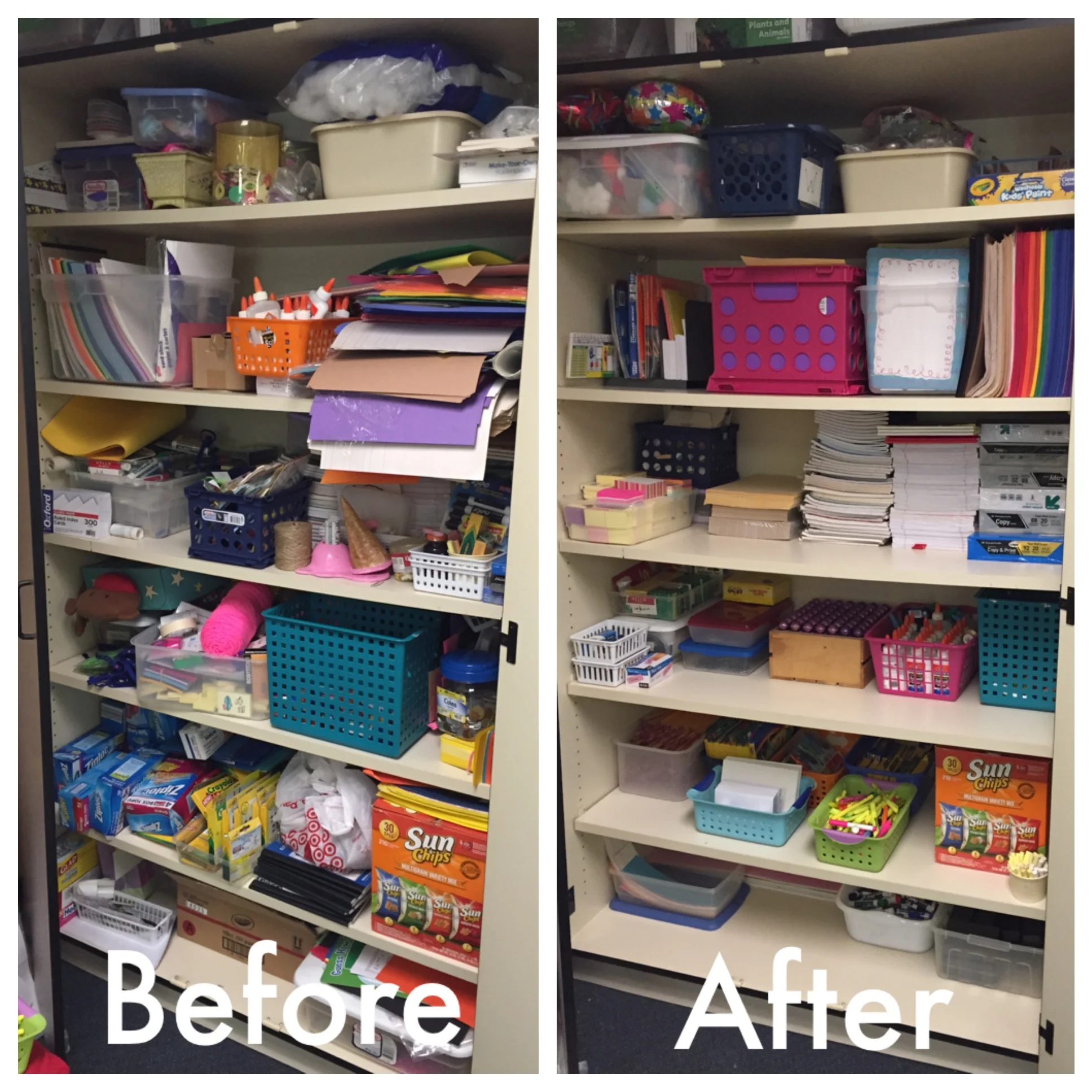 Classroom Supply Closet | Before & After