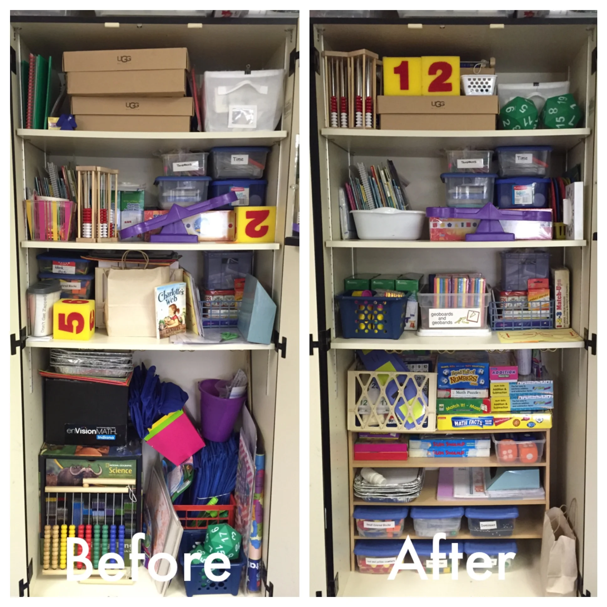 Classroom Math Closet | Before & After