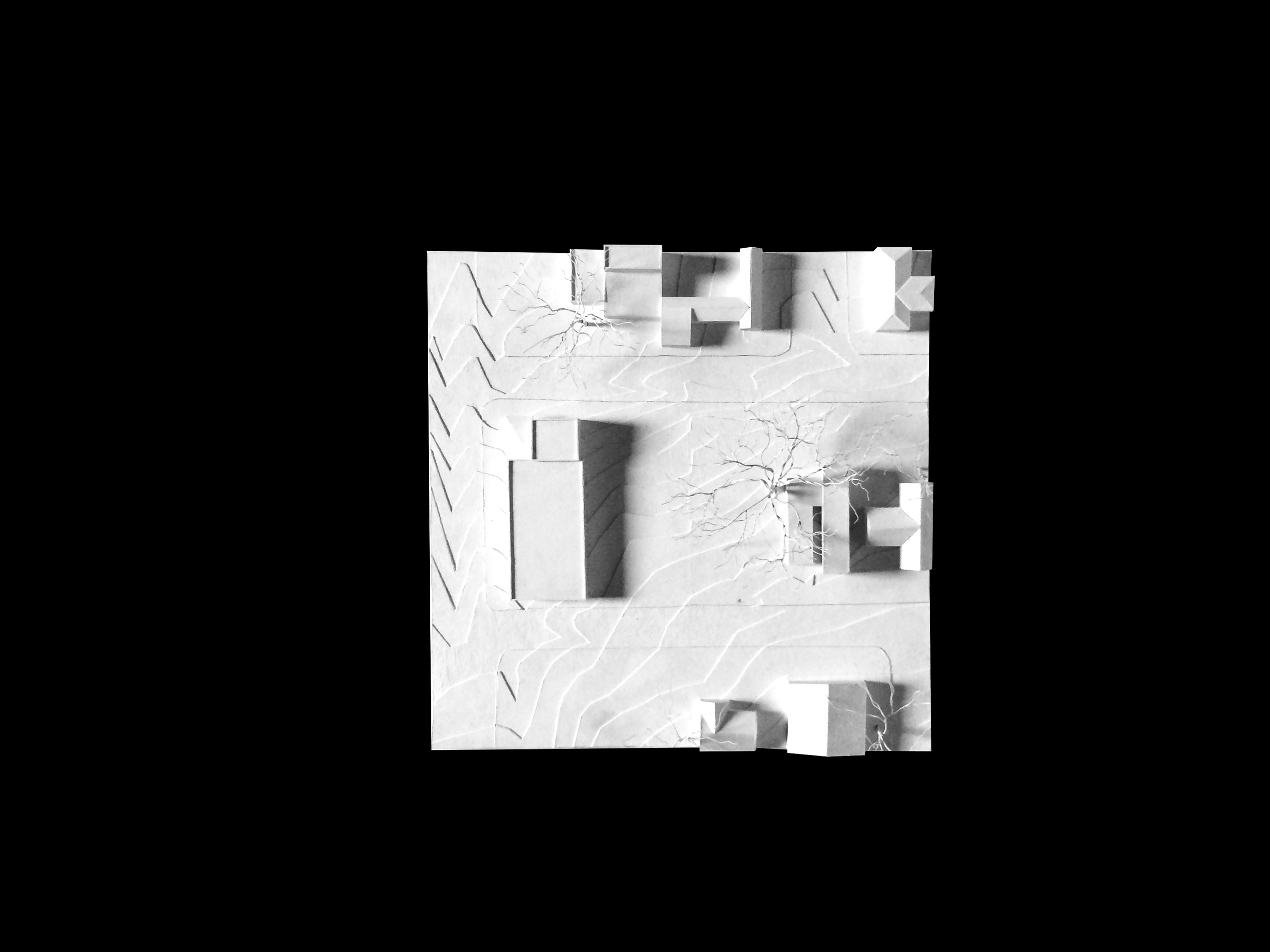   Court / Corten House, Painted Chipboard.  