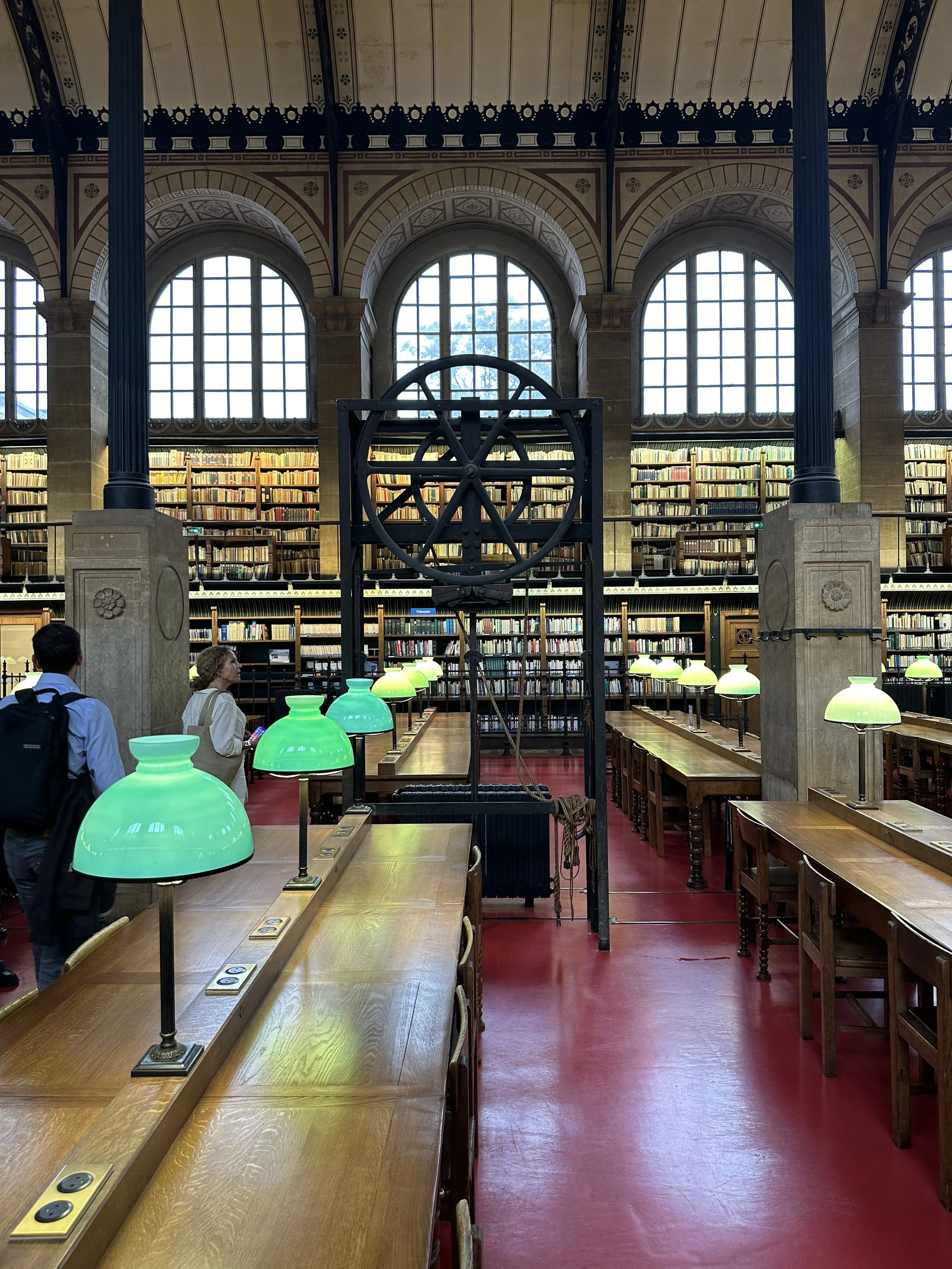 Biblioteque Ste. Genevieve Books Lining the Reading Room